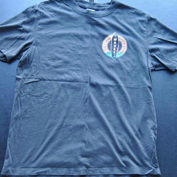 H&M Waves Short Sleeve Shirt Black with Rainbow Logo Small - Picture 1 of 5